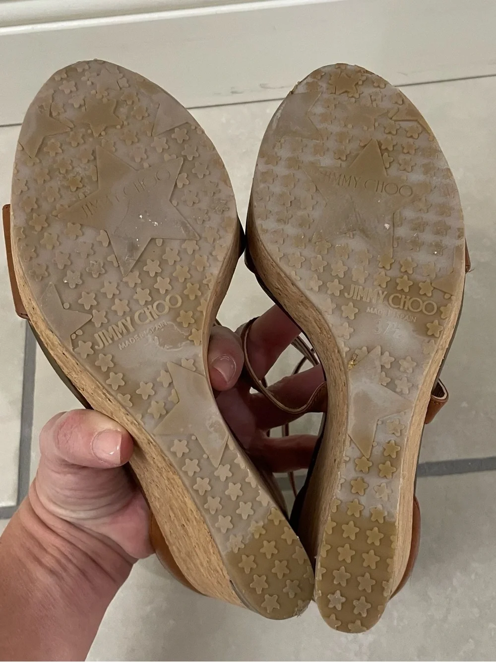 Jimmy Choo Portia Wedge Tan 37.5